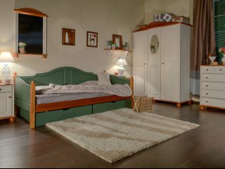 Cпальня K3 - диван K3 с двумя ящиками, шкаф Айно, комод Айно