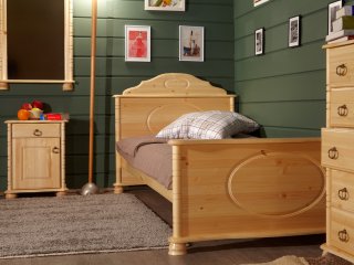 Спальня Айно - односпальная кровать Айно, тумба прикроватная Айно, зеркало Айно