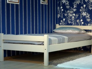 Кровать Стандарт белая - односпальная кровать с двумя спинками Стандарт