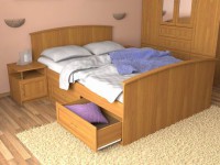Кровать двуспальная с 4-мя ящиками 1400х2000 (ольха)