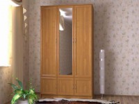 Шкаф трехстворчатый с зеркалом (ольха)
