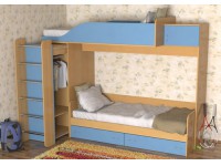 Детская двухъярусная кровать Дуэт-3 бук/синий