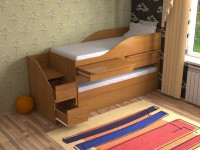 Детская двухъярусная кровать Дуэт-8 ольха