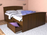 Кровать двуспальная с 4-мя ящиками 1400х2000 (орех)