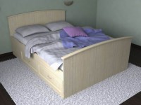 Кровать двуспальная с 4-мя ящиками 1600х2000 (дуб молочный)