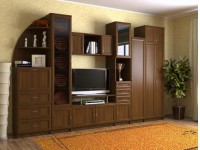 Мебельная стенка Риф со шкафом орех