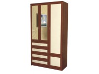 Шкаф с комодом и зеркалом 1200 (яблоня/ваниль)