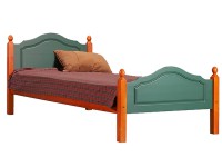 Кровать Кая (К2) 700х1500 (зеленая) из карельской сосны
